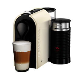 Nespresso U Coffee Machine with Aeroccino by KRUPS, Cream